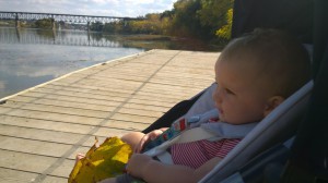 Watching the ducks on the river